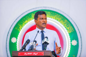 Former Home Minister Umar Naseer. (Sun Photo/Ibrahim Shamveel)