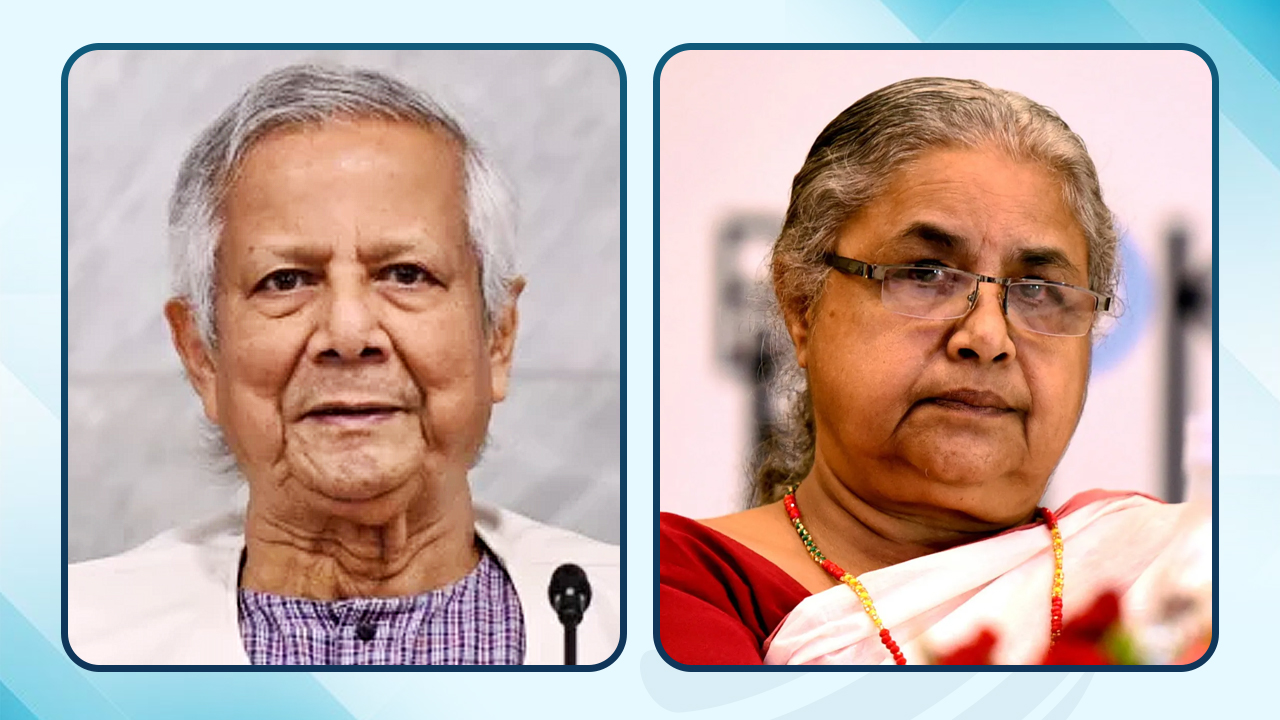 Chief Adviser Professor Muhammad Yunus newly appointed Prime Minister of Nepal Sushila Karki. Photo Collage: BSS