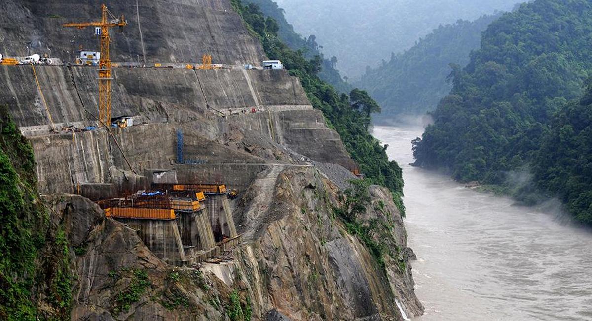 File photo of the NHPC’s 2,000 MW Lower Subansiri project being constructed in Arunachal Pradesh. | Photo Credit: The Hindu