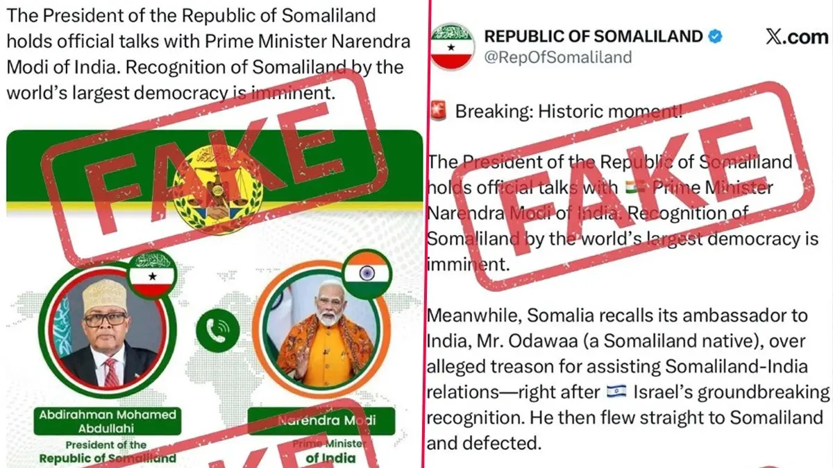 India Debunks Claims of PM Modi-Somaliland Talks, Calls Recognition Reports ‘Fake’
