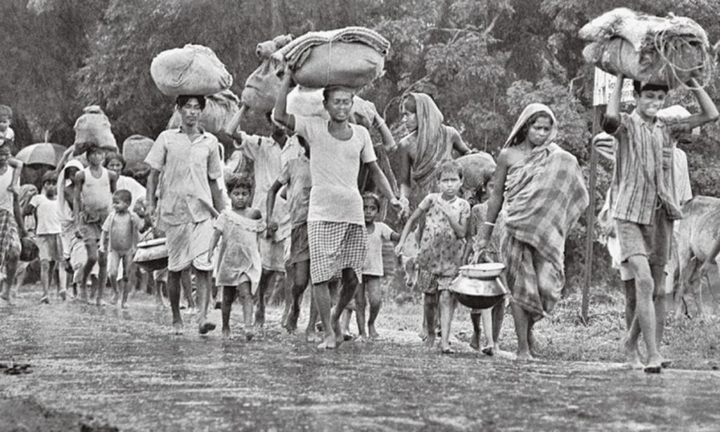 ‘Bangladesh’s popular and historical narrative refuses to take a long view of Bengali identity and contributions made by the Pakistani government’: Refugees seeking shelter in 1971 | Courtesy the official mujibnagar website