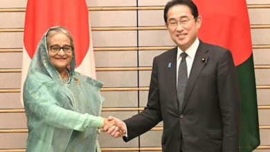 Japanese Prime Minister Kishida Fumio and Bangladesh Prime Minister Sheikh Hasina