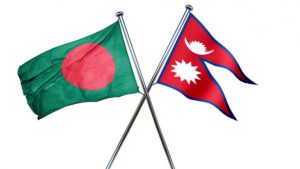 Nepal-Bangladesh Flags  
