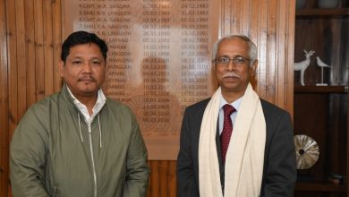 High Commissioner of Bangladesh to India, Md Mustafizur Rahman meets with Chief Minister of Meghalaya Conrad Sangma in a courtesy visit on May 18, 2023 Courtesy