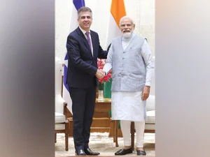 Israeli Foreign Minister Eli Cohen meets PM Modi on Tuesday. (Photo Credit: Twitter/@elicoh1). Image Credit: ANI
