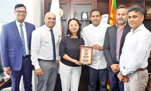 Tourism Minister Harin Fernando with officials of Air China and Sri Lanka Tourism (Pic from @fernandoharin Twitter handle)