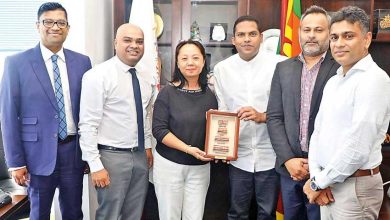 Tourism Minister Harin Fernando with officials of Air China and Sri Lanka Tourism (Pic from @fernandoharin Twitter handle)