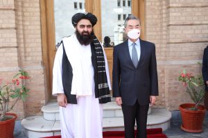 Afghanistan foreign minister with Chinese diplomat(Chinese government)