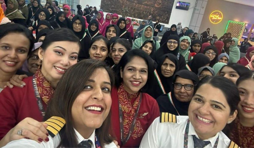 On Thursday, June 9, Air India completed its first all-women Haj flight. The special flight had 145 women pilgrims on board, an all-female crew in the cockpit and cabin, and women handling ground operations.
