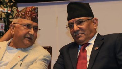 Nepal Communist Party (NCP) Co-chairpersons Prime Minister KP Sharma Oli and Pushpa Kamal Dahal hold meeting at the former's official residence in Baluwatar, Kathmandu, on Monday, September 10, 2018. Photo: Pushpa Kamal Dahal's secretariat