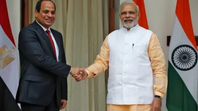 Egypt's President Abdel Fattah el-Sisi and India's Narendra Modi, right, in New Delhi [File: Altaf Hussain/Reuters]