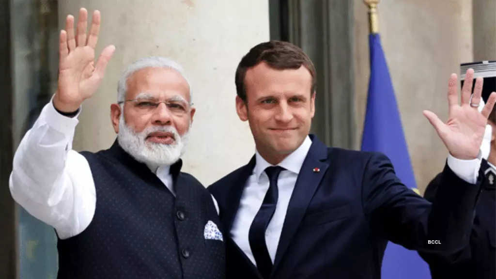 PM Narendra Modi with French President Macron