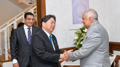 Sri Lankan President Ranil Wickremesinghe and Foreign Minister of Japan Hayashi Yoshimasa discussed several Japanese-funded projects
