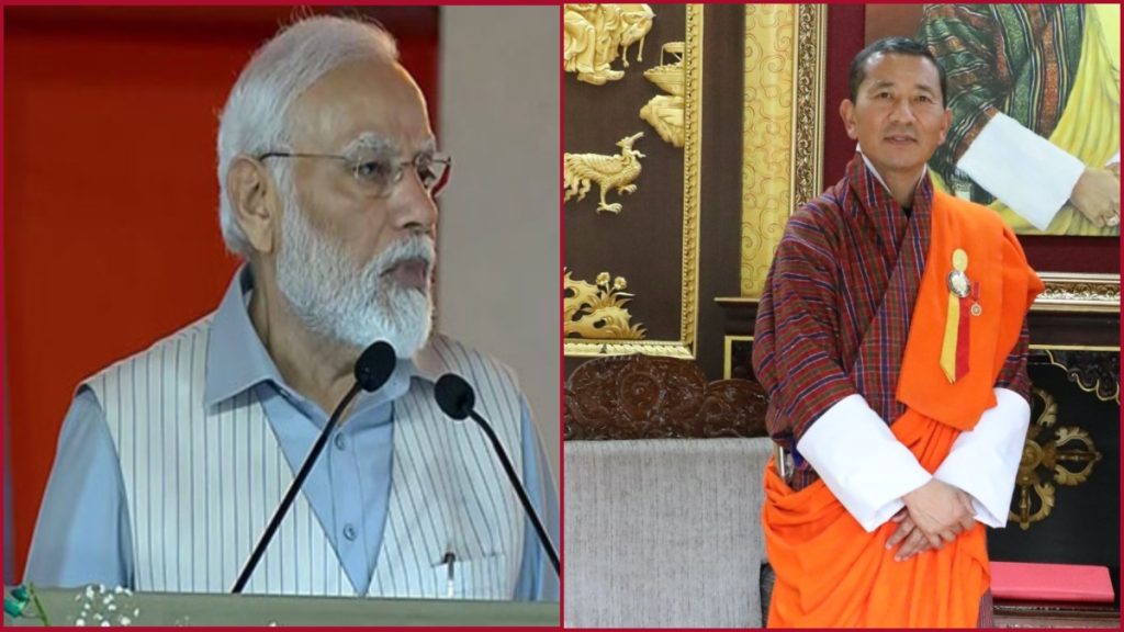 Bhutan Prime Minister Lotay Tshering and indian Prime Minister Narendra Modi. File Photo