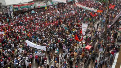 This photo taken on July 12, 2023 shows a part of the rally organised by the main opposition Bangladesh Nationalist Party in front of its central office at Naya Paltan in Dhaka. - Md Saurav.