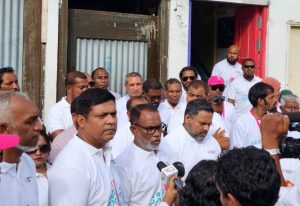 Abdul Raheem meeting with the press ahead of the Progressive Coalition starting off door-to-door campaigns. (Photo / PPM)