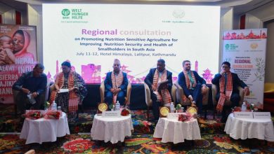 the two-day seminar titled ‘Promoting Nutrition Sensitive Agriculture for Improving Nutrition Security and Health of Smallholders in South Asia’, in Kathmandu, jointly organised by Welthungerhilfe and SAARC Agriculture Centre. Photo courtesy of Welthungerhilfe Nepal
