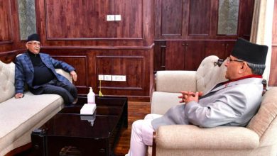 meeting between Prime Minister and CPN (Maoist Centre) chair Pushpa Kamal Dahal and CPN-UML Chairman KP Sharma Oli