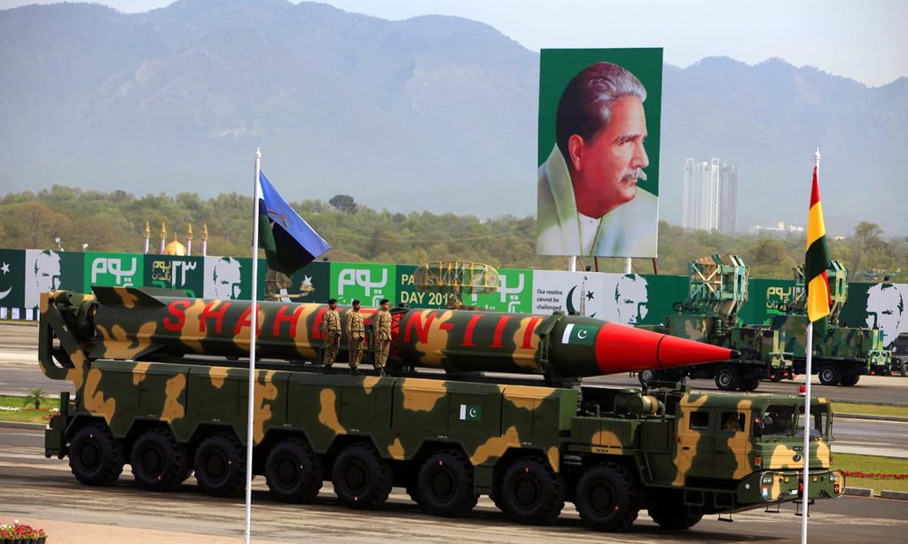 Ballistic missile (Shaheen-III) being displayed during the Pakistan Day parade in Islamabad on March 23, 2016 | Reuters