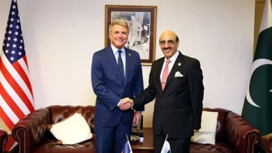 Chair of the House Foreign Affairs Committee Michael McCaul (left) and Pakistan's Ambassador to the United States Masood Khan. — Radio Pakistan