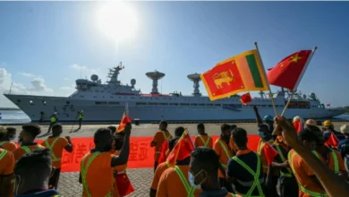 The Yuan Wang 5, a Chinese surveillance ship, arriving at the Hambantota port in southern Sri Lanka on 23 AUG 2022 .Credit...Ishara S. Kodikara/Agence France-Presse — Getty Images