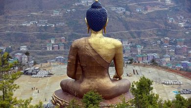 The Buddha Dordenma statue overlooks the town of Thimphu, Bhutan, April 16, 2016. |REUTERS