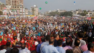 Activists and supporters of the opposition BNP at a political rally of the party in Rajshahi, Bangladesh, Dec. 3, 2022. (KM Najmul Haque/VOA)