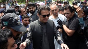 Pakistan's former Prime Minister Imran Khan, who is facing terrorism charges, appears in court to extend pre-arrest bail, in Islamabad, Pakistan September 1, 2022. REUTERS/Waseem Khan