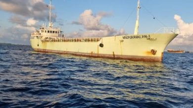 An Indian cargo ship "MV Puravalan 1" has been stranded in Maldivian waters for the past 13 months.