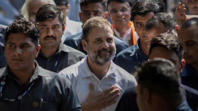 FILE PHOTO: Rahul Gandhi, a senior leader of India's main opposition Congress party, arrives to address the media after the initial poll results in Karnataka elections at the party headquarters, in New Delhi, India, May 13, 2023. REUTERS/Adnan Abidi/File Photo