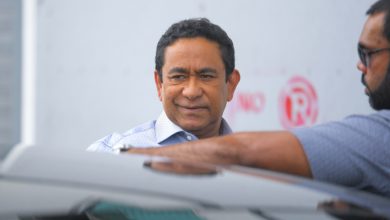 Former president Abdulla Yameen Abdul Gayoom attends a High Court hearing on August 16, 2023.