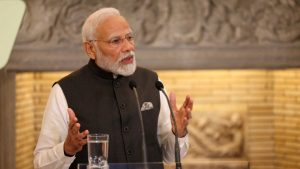 FILE PHOTO: India's Prime Minister Narendra Modi speaks during a joint press conference with Greek Prime Minister Kyriakos Mitsotakis at the Maximos Mansion in Athens, Greece, August 25, 2023. REUTERS/Stelios Misinas/File Photo