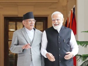 PM Narendra Modi and the Prime Minister of Nepal, Pushpa Kamal Dahal, at Hyderabad House, in New Delhi on June 01, 2023. ( Image Source : PIB )