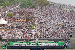 A rally in Kerala to protest Israel's attack on Gaza [Handout: Indian Union Muslim League]