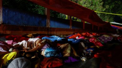 People sleep inside a makeshift shelter after an earthquake at Khalanga in Jajarkot, Nepal November 4, 2023. REUTERS/Navesh Chitrakar