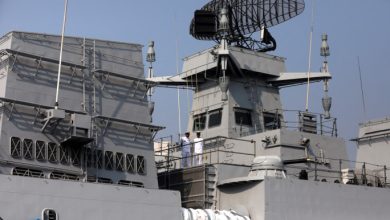 Indian Navy officers stand on the deck of INS Mormugao, a stealth guided-missile destroyer ship of Project 15B, during its commissioning ceremony, in Mumbai, India, December 18, 2022. REUTERS/Niharika Kulkarni/File Photo