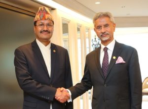 Minister for Foreign Affairs NP Saud and his Indian counterpart S Jaishankar during BIMSTEC in Bangkok in July last year. S Jayshankar's X Account
