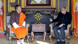 Foreign Secretary Vinay Kwatra calls on Bhutan Prime Minister Kotay Tshering in January 19, 2023.