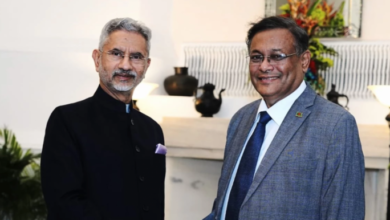 Indian External Affairs Minister Dr S Jaishankar welcomed his Bangladesh counterpart Dr Hasan Mahmud in New Delhi on Wednesday. Photo was taken from Jaishankar's X handle