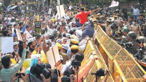 Arrest of Kejriwal protested Delhi