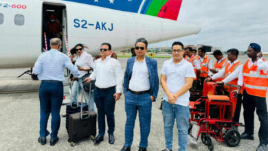 A three member DB team, led by Chief of the Detective Branch (DB) Harun Or Rashid, reaches Kolkata to investigate the murder of Jhenaidah-4 MP Anwarul Azim Anar on Sunday, 26 May. Photo: Colledted