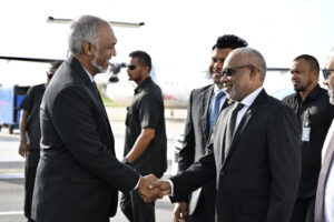 President Dr. Mohamed Muizzu returns to Maldives after concluding an official to Antigua and Barbuda to attend SID4 on May 31, 2024. (Photo/President's Office
