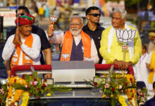 Indian Prime Minister Narendra Modi is campaigning to lead his BJP for a third consecutive term in power [Harish Tyagi/EPA]