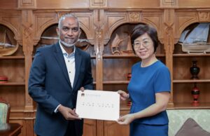 The Ambassador of the China to the Maldives, Wang Lixin paid a courtesy call on President Dr. Mohamed Muizzu.-- Photo: President's Office