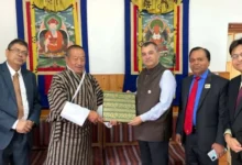 Environment, Forest and Climate Change Minister Saber Hossain Chowdhury invites Minister of Energy and Natural Resources of Bhutan, Gem Tshering, at his office in Thimphu, Bhutan on Tuesday, June 25, 2024. Photo: Courtesy
