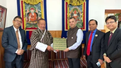 Environment, Forest and Climate Change Minister Saber Hossain Chowdhury invites Minister of Energy and Natural Resources of Bhutan, Gem Tshering, at his office in Thimphu, Bhutan on Tuesday, June 25, 2024. Photo: Courtesy