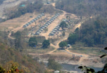 A general view of a camp of the Myanmar ethnic rebel group Chin National Front is seen on the Myanmar side of the India-Myanmar border close to the Indian village of Farkawn in the northeastern state of Mizoram, India, March 13, 2021. Picture taken 13 March 2021. Photo: REUTERS