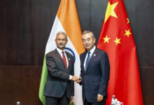 This photo obtained from the Indian Foreign Minister Subrahmanyam Jaishankar’s X account shows Jaishankar, left, with his Chinese counterpart Wang Yi in Vientiane, Laos, Thursday, July 25, 2024. (X via AP)