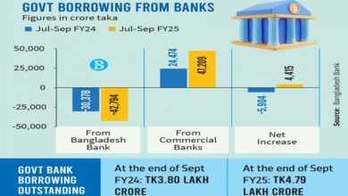 Bangladesh Govt's bank borrowing nearly doubles in Jul-Sep