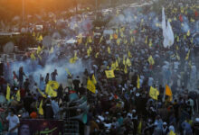 Pakistanis protesting Hezbollah leader's killing clash with Karachi police